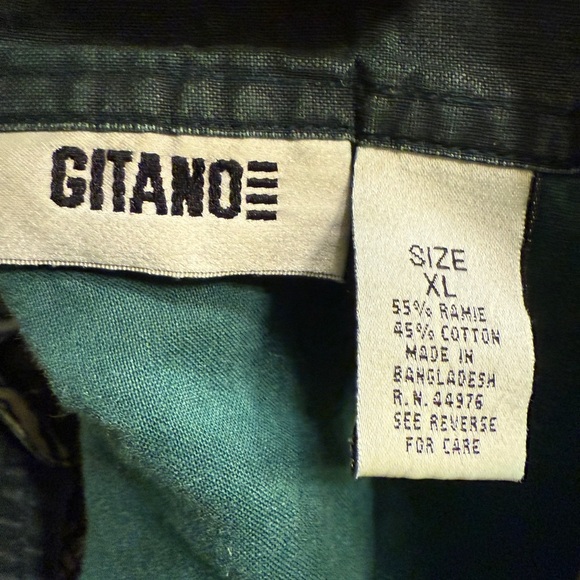 GITAON VINTAGE Green White and Blue Striped Men's Shirt Sz XL - Picture 16 of 16